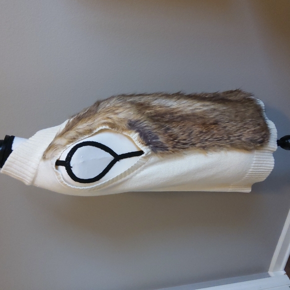 Michael Kors Fur Sweater Brass Snap Vest - Picture 2 of 7